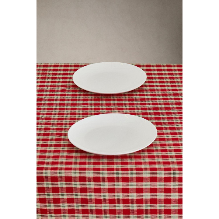 Рождественский скатерть из хлопка с пряжкой, окрашенной в нить