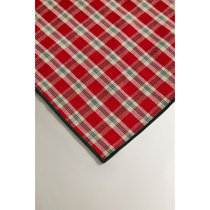 Рождественский скатерть из хлопка с пряжкой, окрашенной в нить