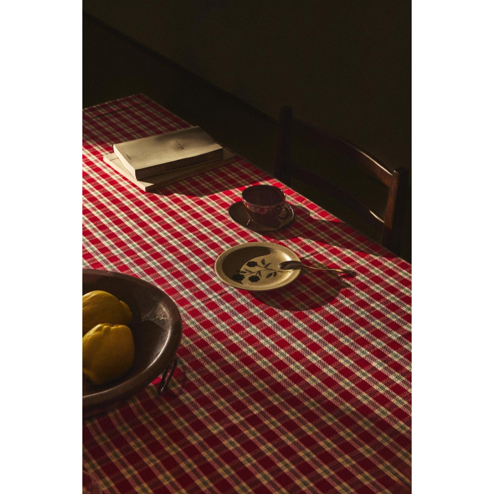 Рождественский скатерть из хлопка с пряжкой, окрашенной в нить