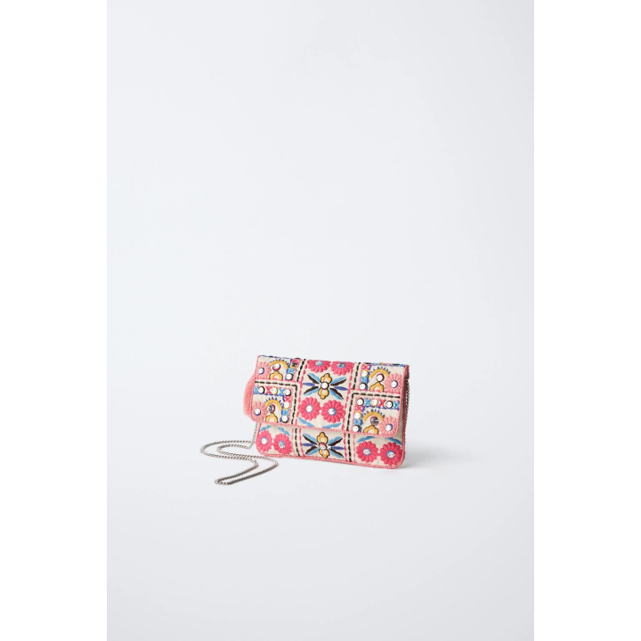 СУМКА С ЗЕРКАЛЬНЫМИ ДЕТАЛЯМИ И ПЛЕЧЕВЫМ РЕМНЕМ