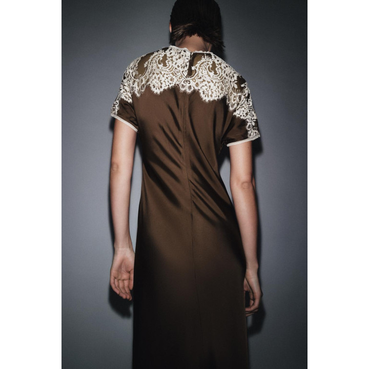 АТЛАСНОЕ ПЛАТЬЕ С КРУЖЕВОМ ZW COLLECTION LIMITED EDITION