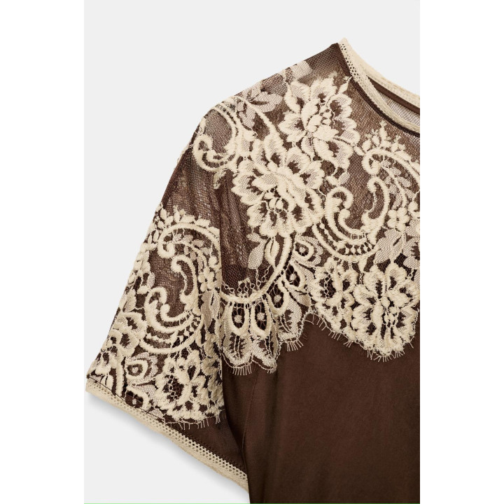 АТЛАСНОЕ ПЛАТЬЕ С КРУЖЕВОМ ZW COLLECTION LIMITED EDITION