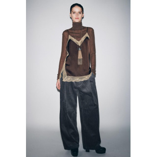 Топ zw collection из атласа с кружевными оборками