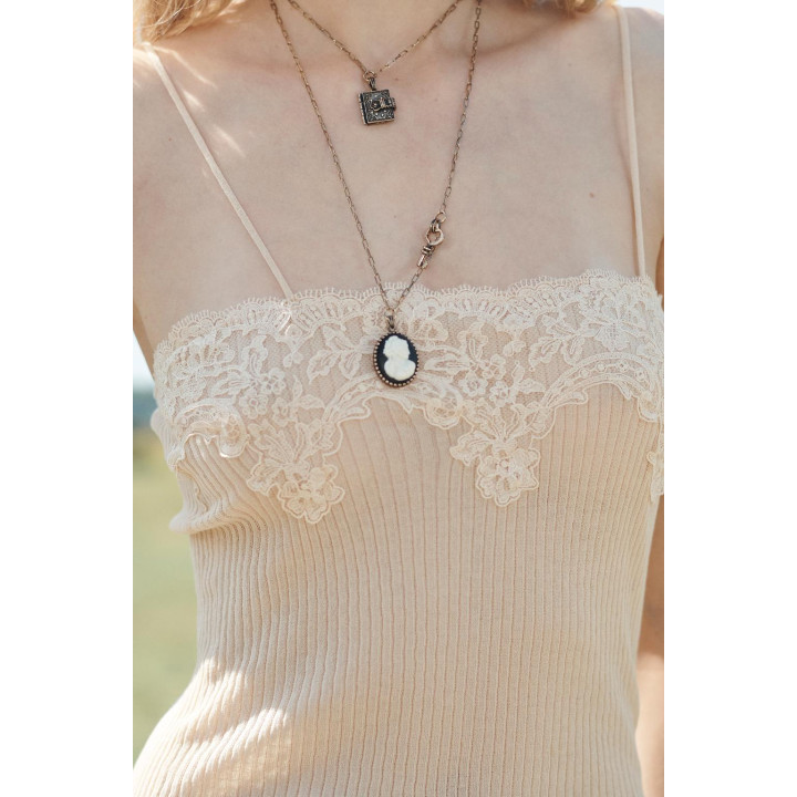 Топ с кружевными деталями limited edition ribbed