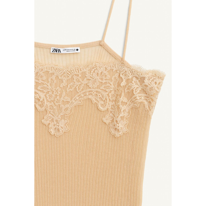 Топ с кружевными деталями limited edition ribbed