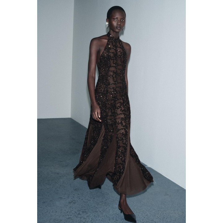 ПЛАТЬЕ ХАЛТЕР С ПАЙЕТКАМИ