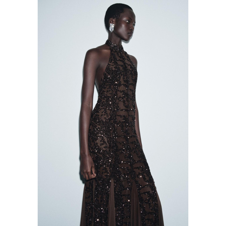 ПЛАТЬЕ ХАЛТЕР С ПАЙЕТКАМИ