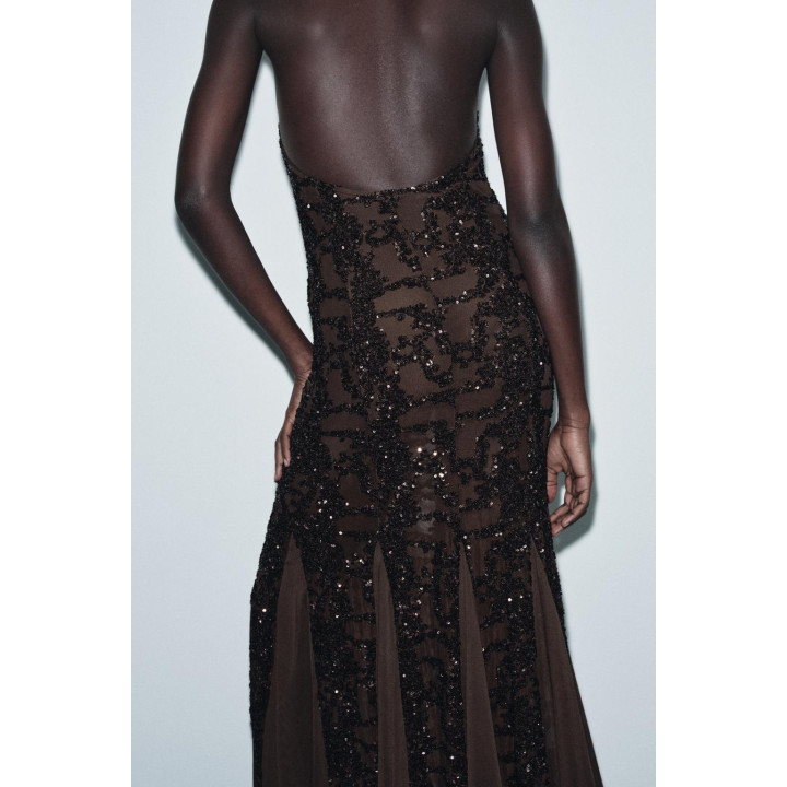 ПЛАТЬЕ ХАЛТЕР С ПАЙЕТКАМИ