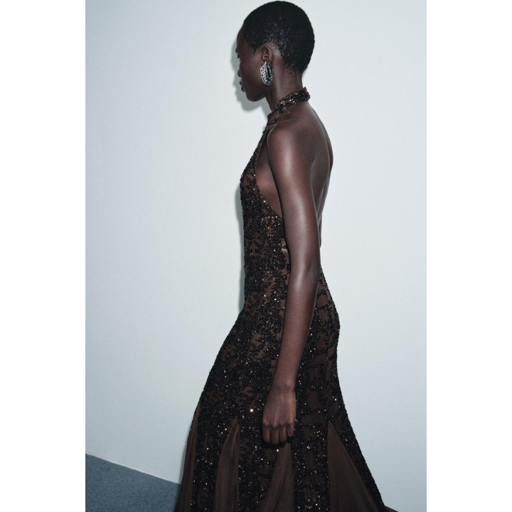 ПЛАТЬЕ ХАЛТЕР С ПАЙЕТКАМИ