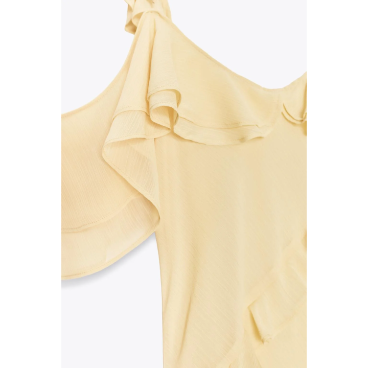 КОМБИНИРОВАННОЕ ПЛАТЬЕ С ВОЛАНАМИ