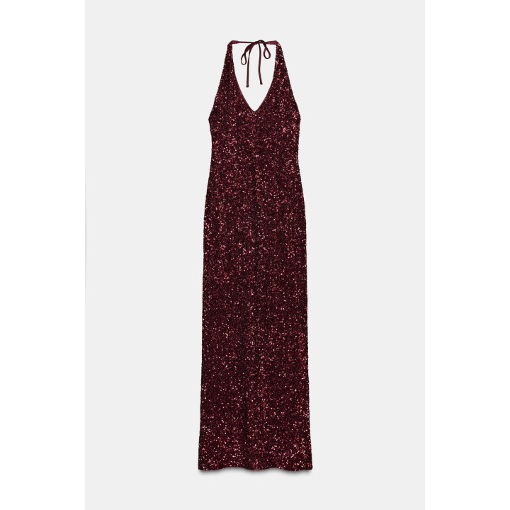 Платье с вырезом глубокого v и пайетками