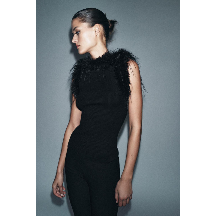 Топ из искусственного меха rib