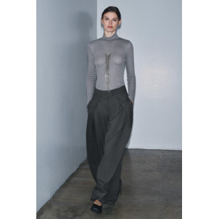 ТОП В РУБЧИК С ВОРОТНИКОМ-СТОЙКОЙ