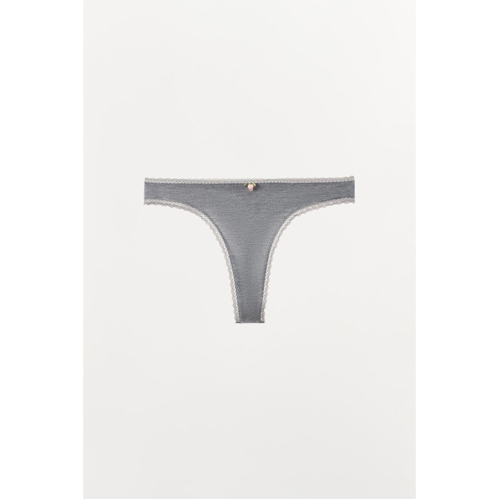 ТРУСЫ ТАНГА POINTELLE С ЦВЕТКОМ