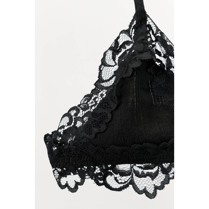 БРАЛЕТТ ИЗ АЖУРНОГО ТРИКОТАЖА С КРУЖЕВОМ