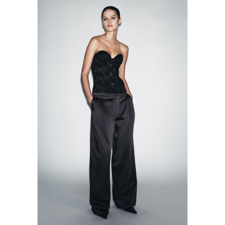 БАРХАТНЫЙ КОРСЕТ С КРУЖЕВОМ