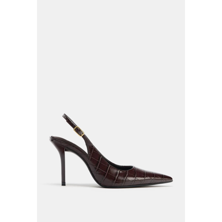 ТУФЛИ БЕЗ ЗАДНИКОВ С РЕЛЬЕФНЫМ УЗОРОМ