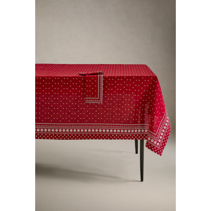 Хлопковый новогодний зимний скатерть