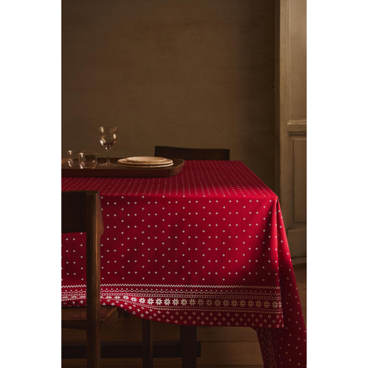 Хлопковый новогодний зимний скатерть