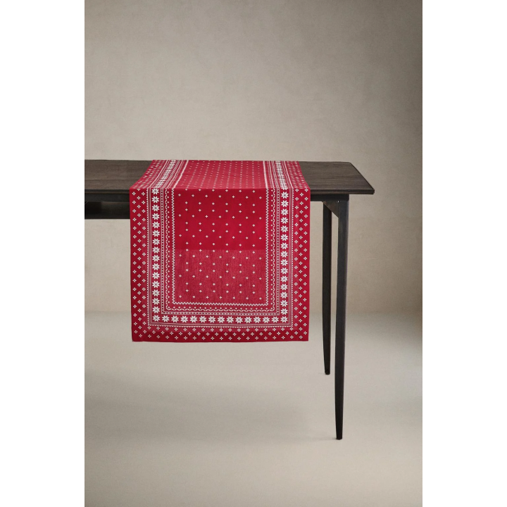 Хлопковый новогодний зимний бегунок для стола