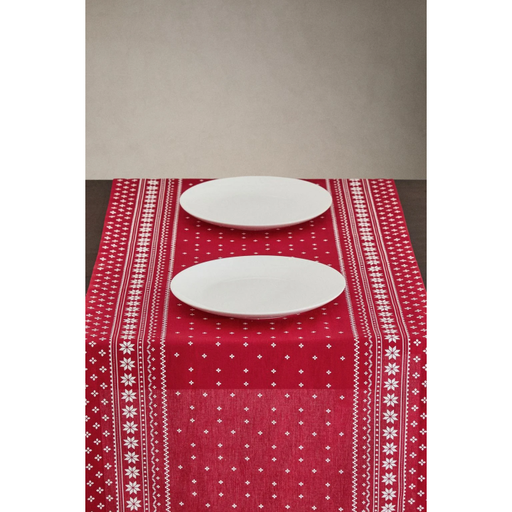 Хлопковый новогодний зимний бегунок для стола