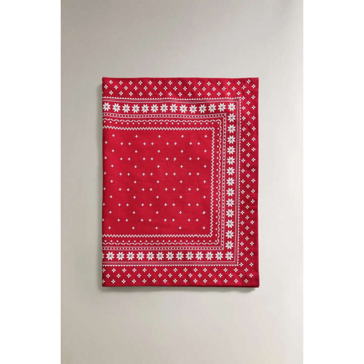 Хлопковый новогодний зимний бегунок для стола