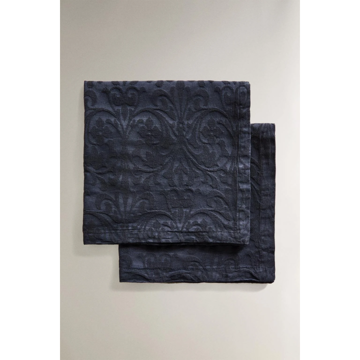 Набор из двух хлопковых салфеток с цветочным жаккардовым узором