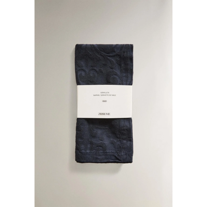 Набор из двух хлопковых салфеток с цветочным жаккардовым узором