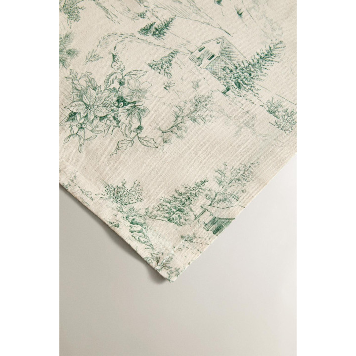 Хлопковая рождественская скатерть toile de jouy