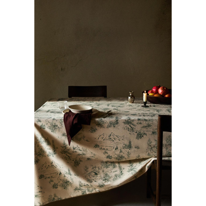Хлопковая рождественская скатерть toile de jouy