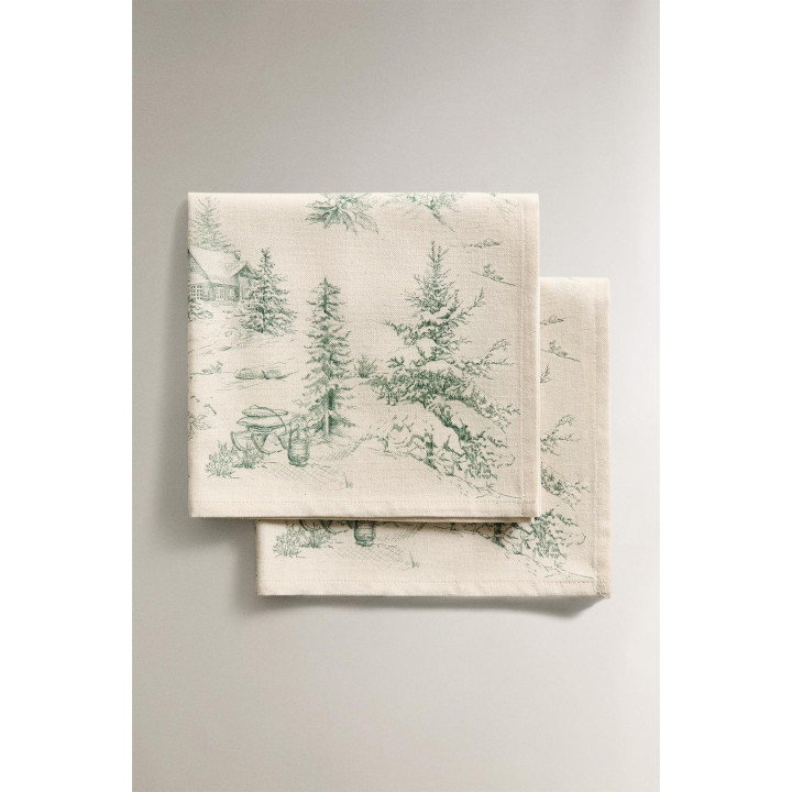 Набор хлопковых рождественских салфеток toile de jouy (набор из 2 шт.)