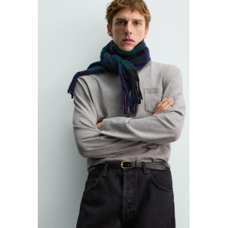 ШАРФ ИЗ СМЕСОВОЙ ШЕРСТИ В КЛЕТКУ — AARON LEVINE X ZARA