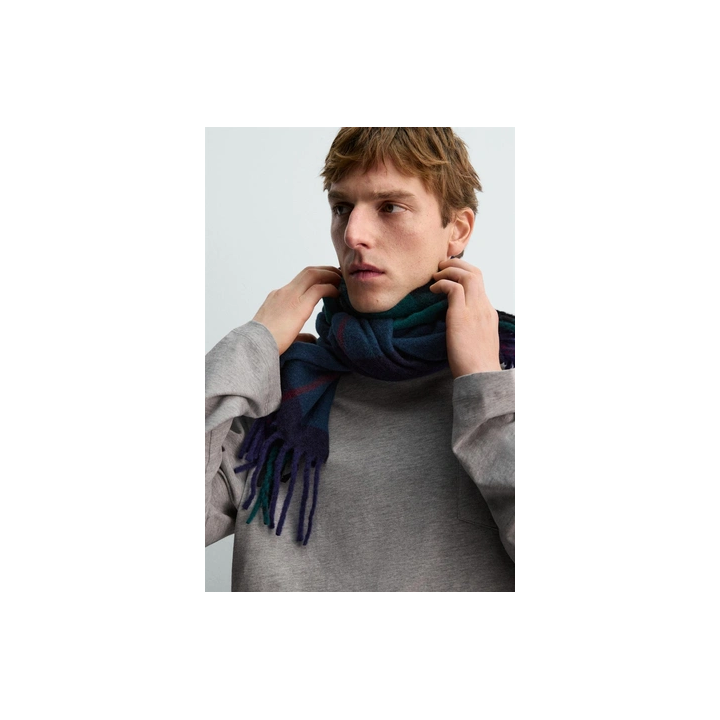 ШАРФ ИЗ СМЕСОВОЙ ШЕРСТИ В КЛЕТКУ — AARON LEVINE X ZARA