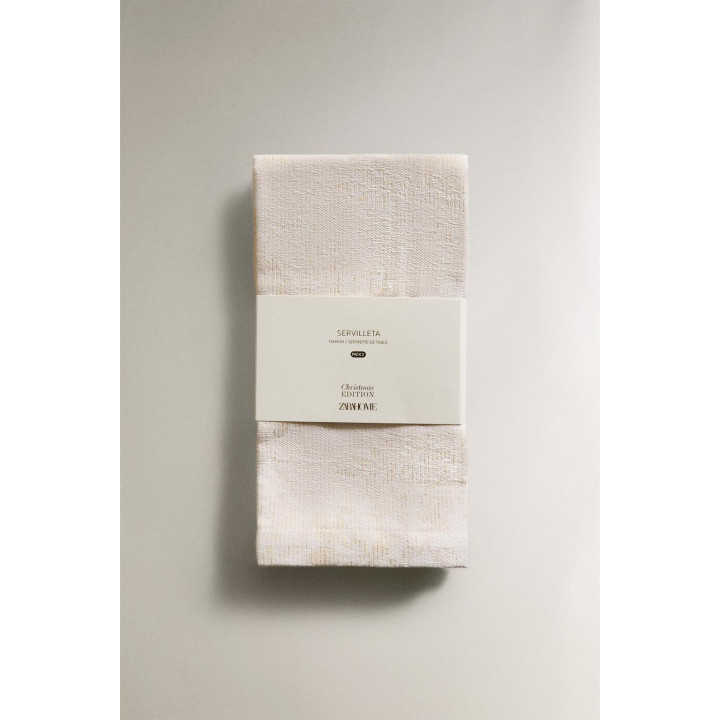 Набор из рамочных хлопковых рождественских салфеток с цветочным узором (набор из 2)