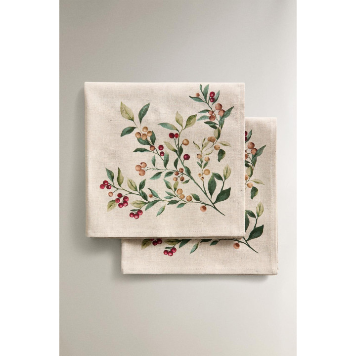 Набор хлопковых рождественских салфеток с ветками (набор из 2)