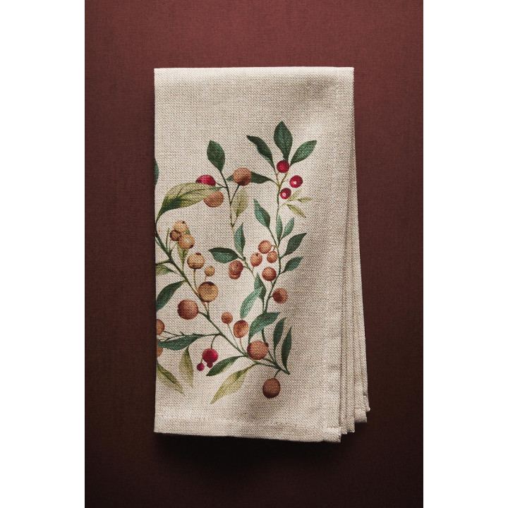 Набор хлопковых рождественских салфеток с ветками (набор из 2)