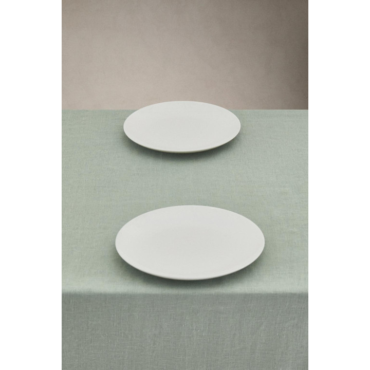 Льняная рождественская скатерть с деталью из ниток