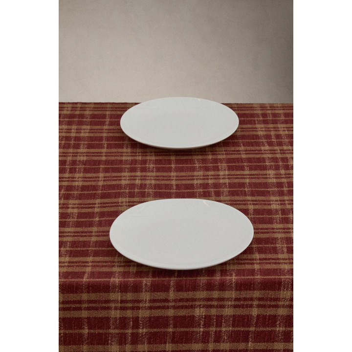 Рождественский столовый скатерть из хлопка с бахромой