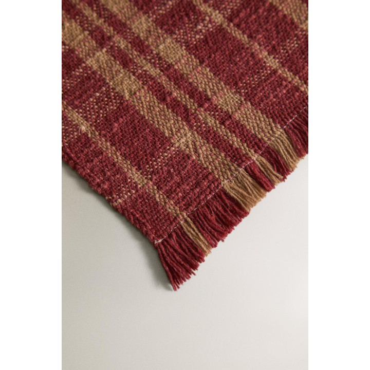 Рождественский столовый скатерть из хлопка с бахромой