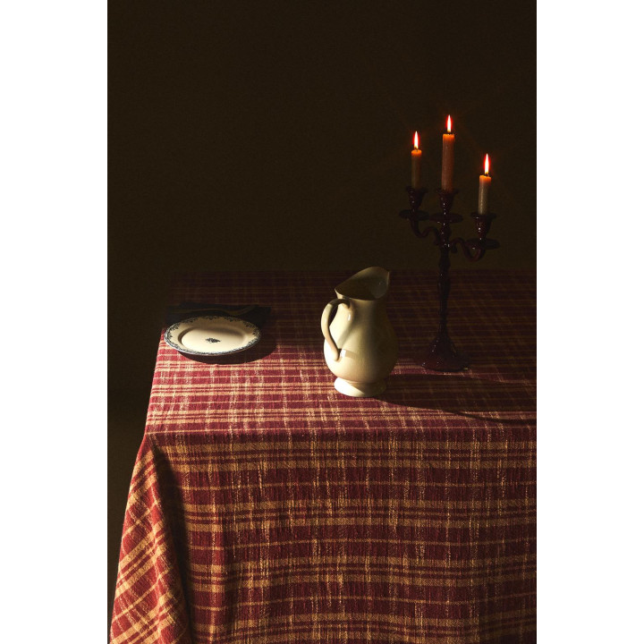 Рождественский столовый скатерть из хлопка с бахромой