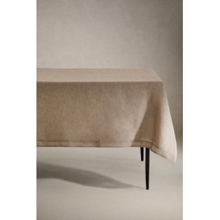 Льняная рождественская скатерть с металлической нитью