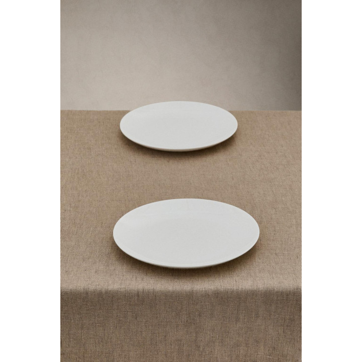 Льняная рождественская скатерть с металлической нитью