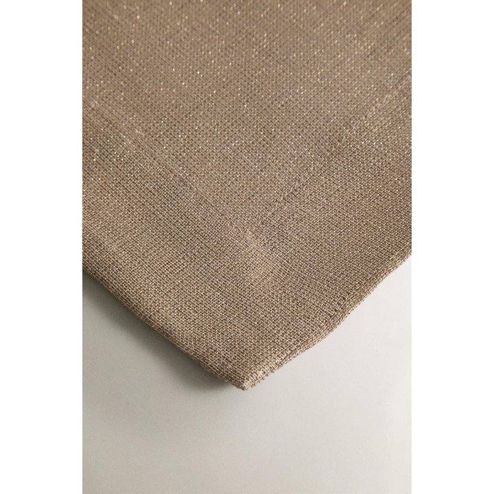 Льняная рождественская скатерть с металлической нитью