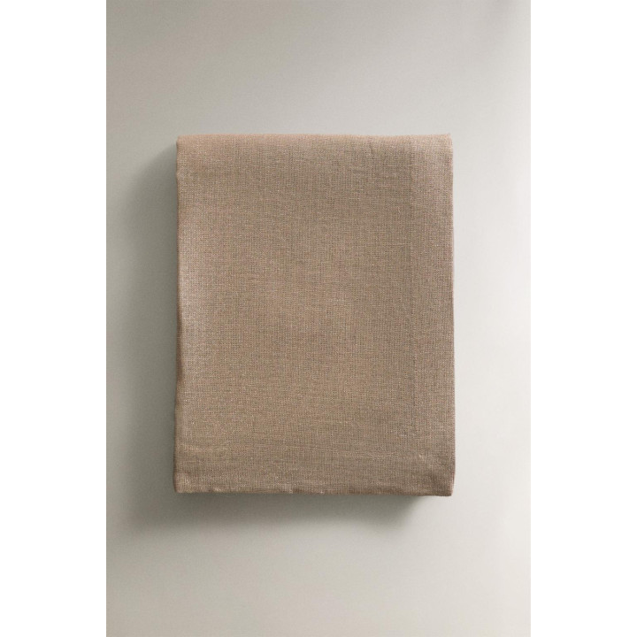 Льняная рождественская скатерть с металлической нитью