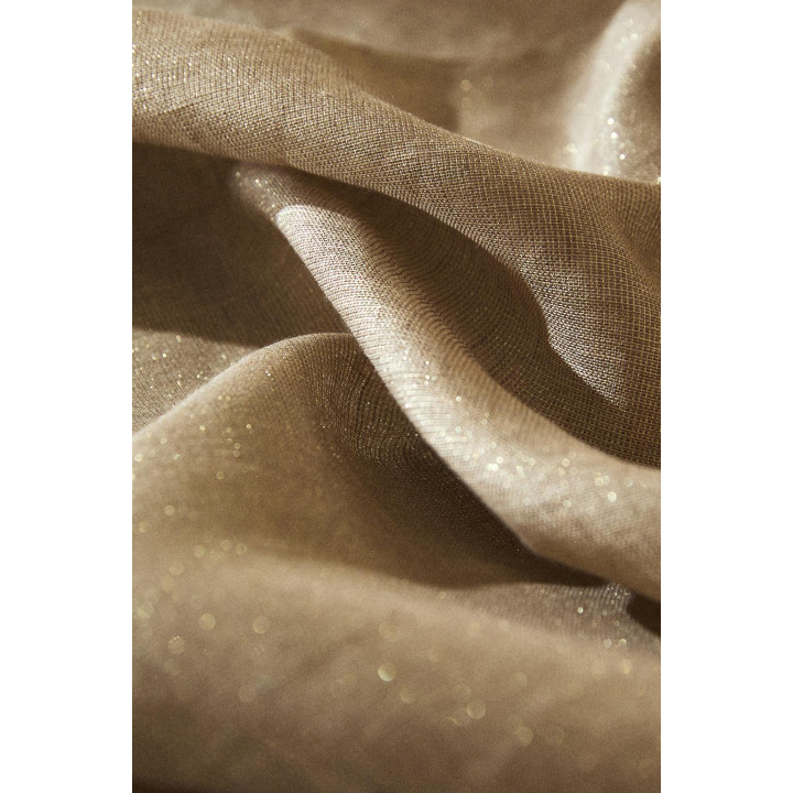 Льняная рождественская скатерть с металлической нитью