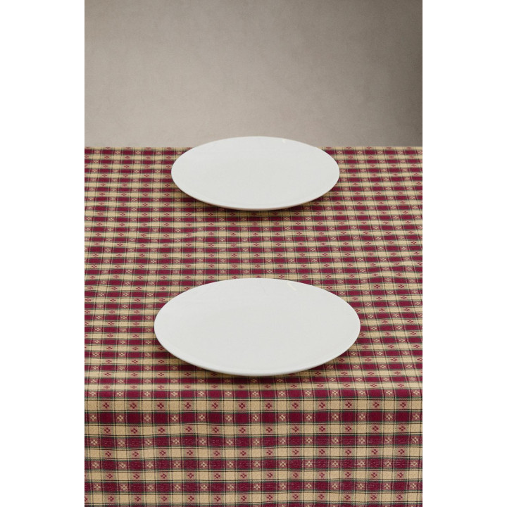 Рождественский скатерть с клетчатым узором из окрашенной нити