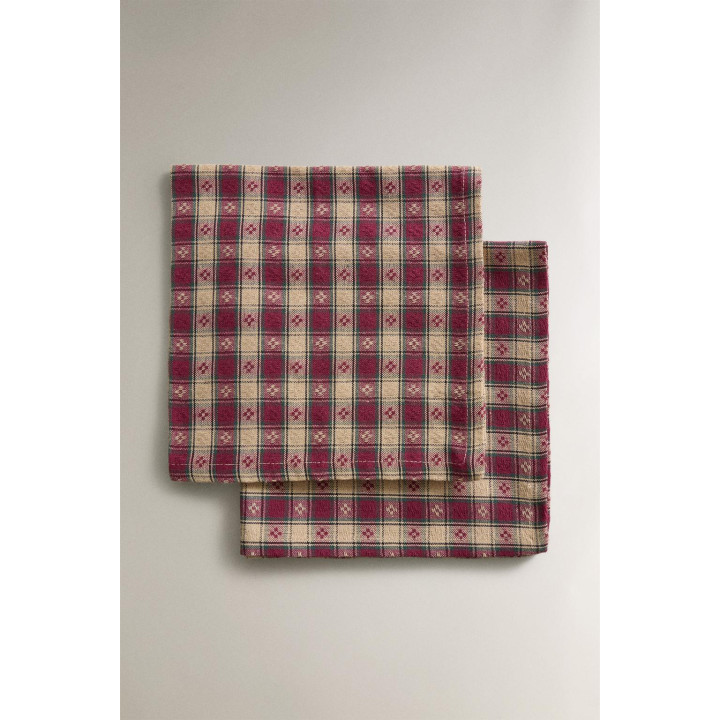 Набор салфеток рождественская клетка с крашеной нитью (набор из 2)