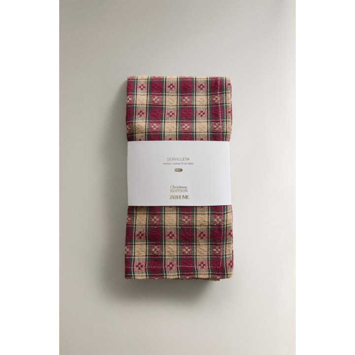 Набор салфеток рождественская клетка с крашеной нитью (набор из 2)