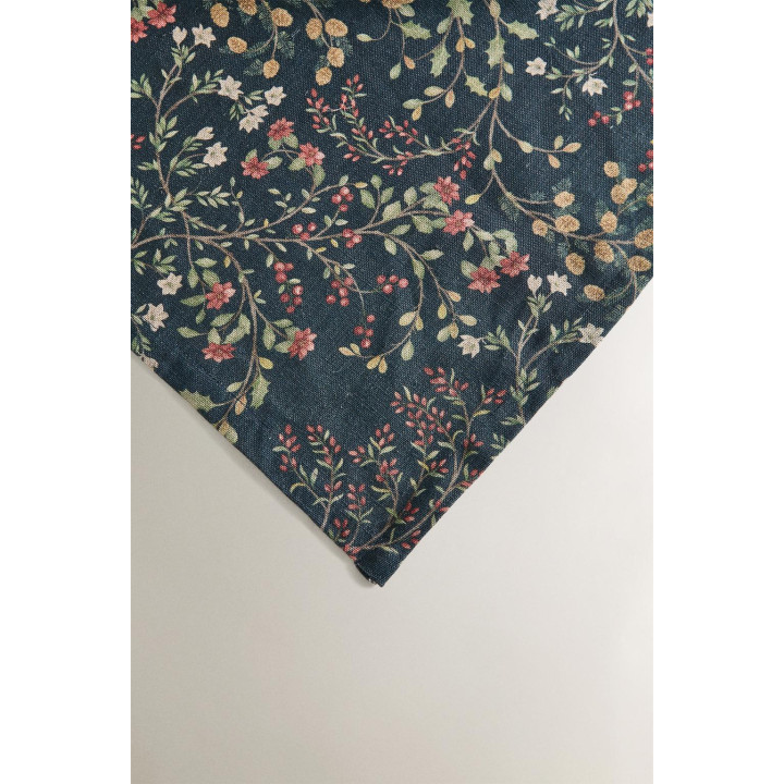 Столовое полотенце из хлопка и льна с цветочным рождественским узором