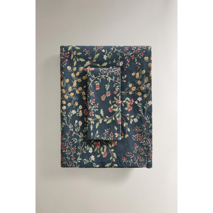 Столовое полотенце из хлопка и льна с цветочным рождественским узором